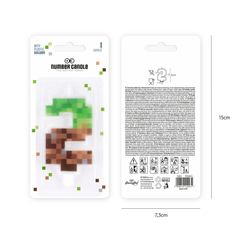 Minecraft születésnapi tortagyertya 2-es szám, 7 cm Minecraft születésnapi tortagyertya 2-es szám, 7 cm