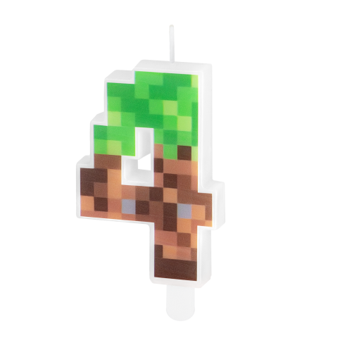 Minecraft születésnapi tortagyertya, 4-es szám, 7 cm Minecraft születésnapi tortagyertya, 4-es szám, 7 cm