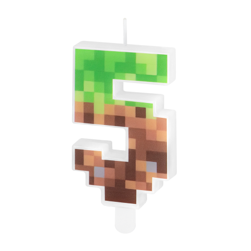 Minecraft születésnapi tortagyertya, 5-ös szám, 7 cm Minecraft születésnapi tortagyertya, 5-ös szám, 7 cm