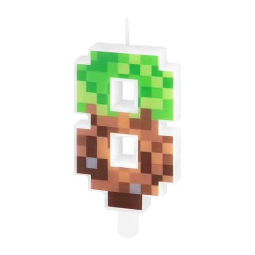 Minecraft születésnapi tortagyertya 8-as szám, 7 cm