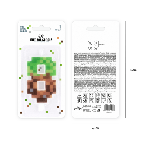 Minecraft születésnapi tortagyertya 8-as szám, 7 cm Minecraft születésnapi tortagyertya 8-as szám, 7 cm