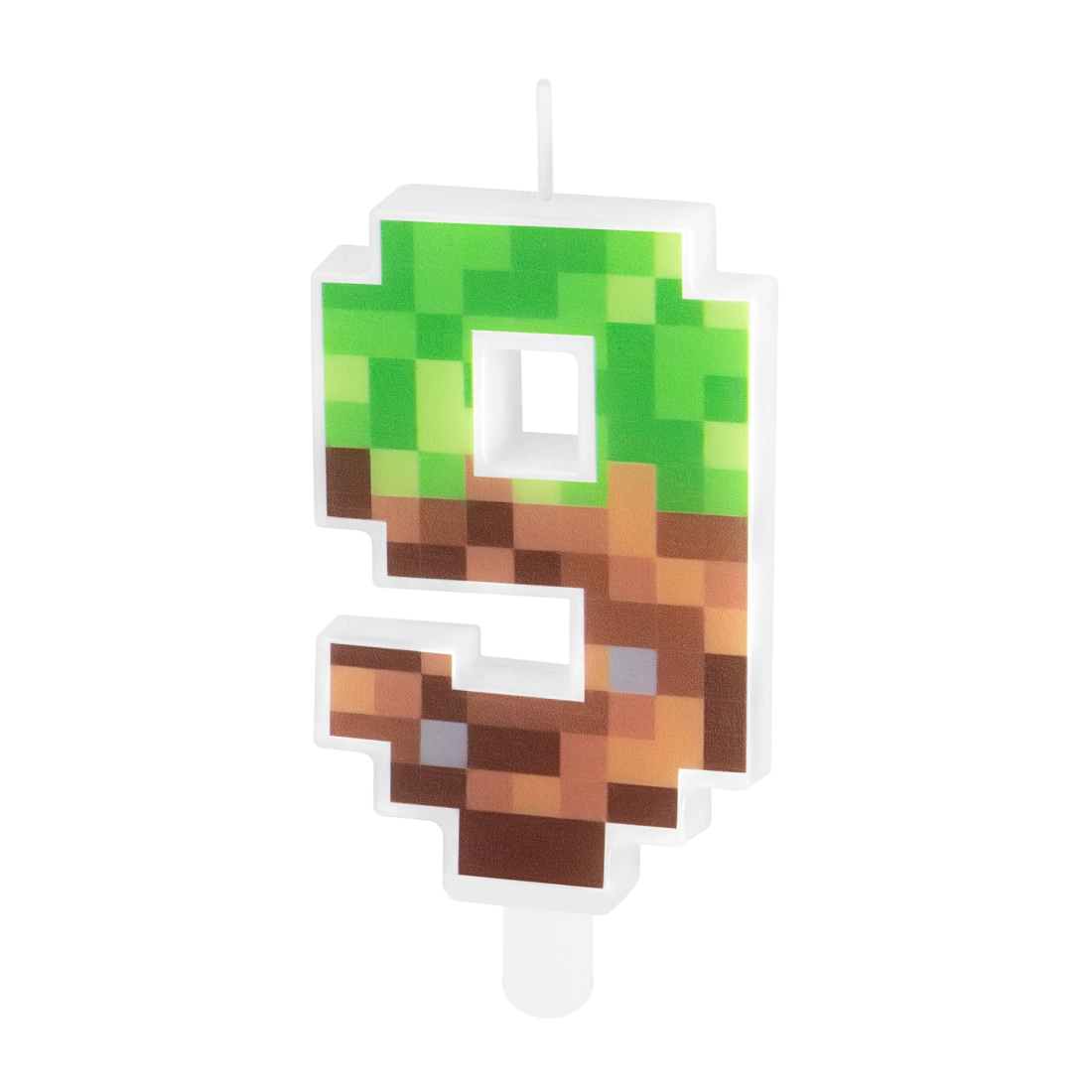 Minecraft születésnapi tortagyertya, 9-es szám, 7 cm