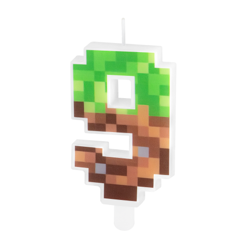 Minecraft születésnapi tortagyertya, 9-es szám, 7 cm Minecraft születésnapi tortagyertya, 9-es szám, 7 cm
