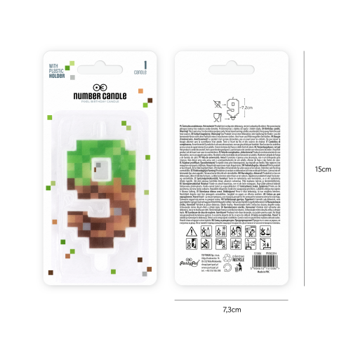 Minecraft születésnapi tortagyertya, 9-es szám, 7 cm Minecraft születésnapi tortagyertya, 9-es szám, 7 cm