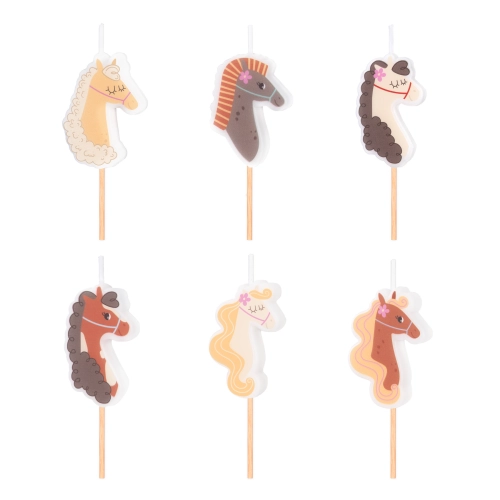 Lumânări de aniversare cu căluți – set 6 buc.