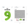 Balon aniversar cifră 9, verde, 100 cm
