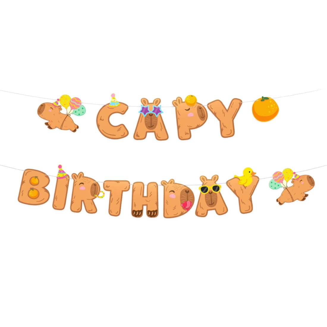 Narodeninový banner Capy Birthday Kapibara 210x18 cm