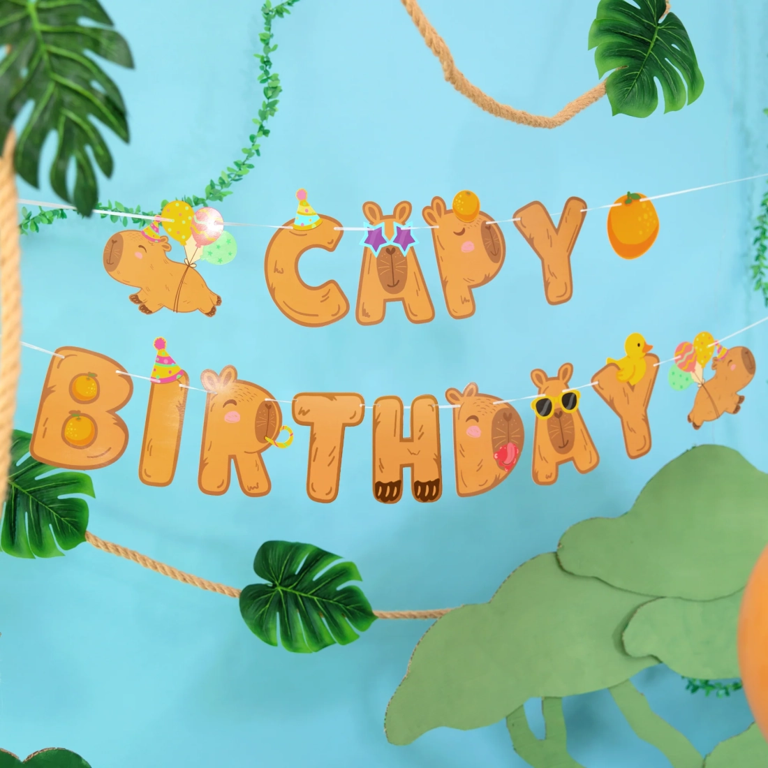 Narodeninový banner Capy Birthday Kapibara 210x18 cm