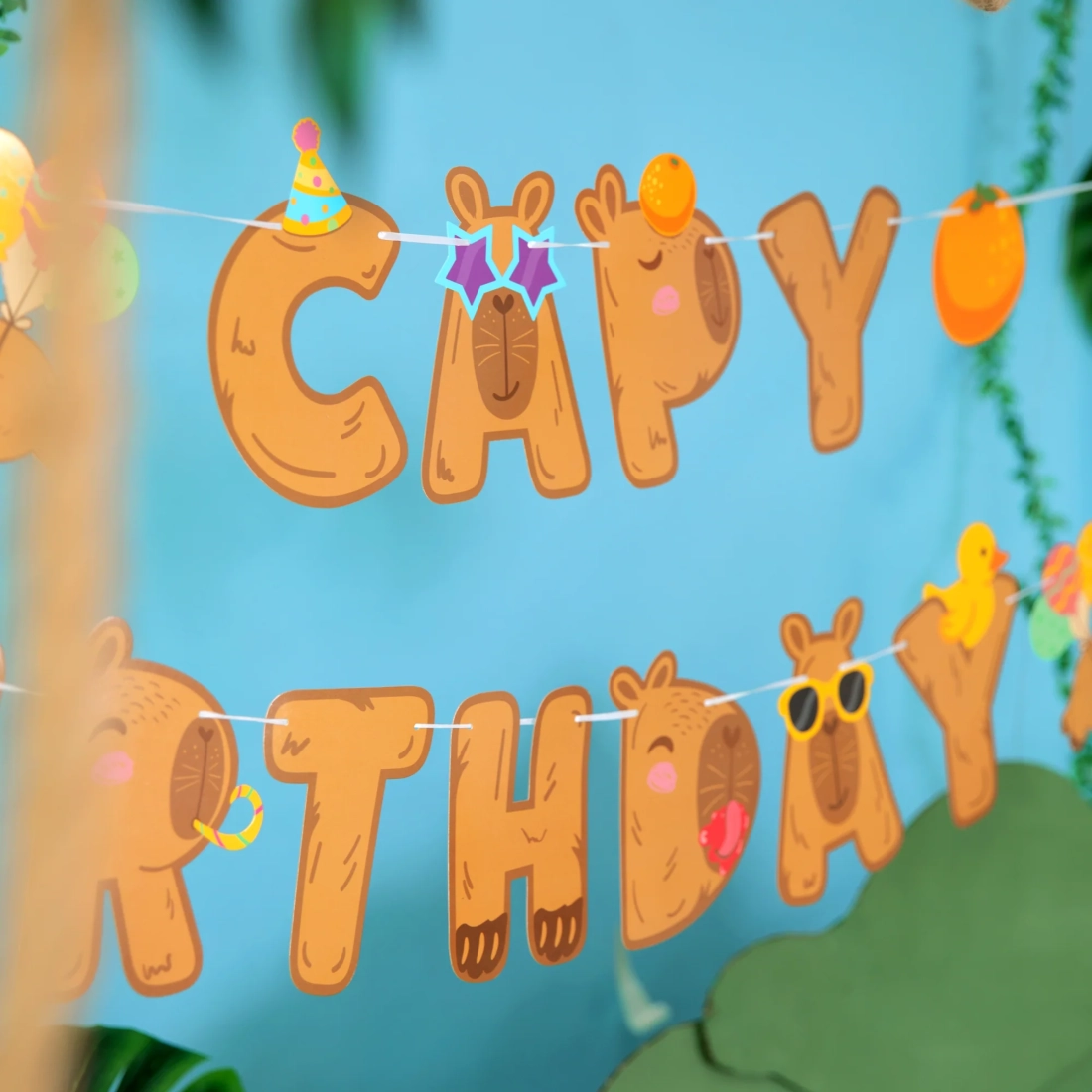 Narodeninový banner Capy Birthday Kapibara 210x18 cm