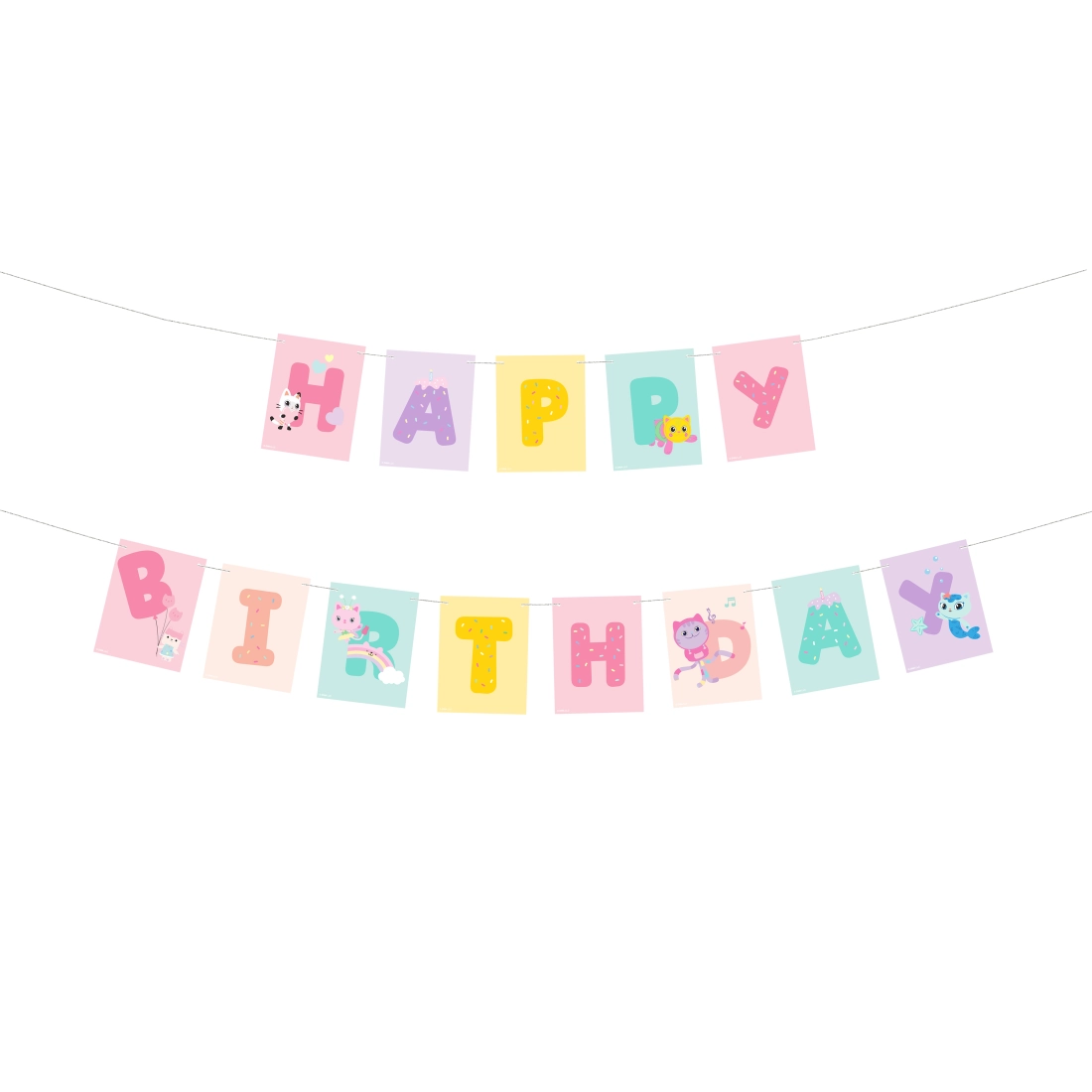 Banner de aniversare Happy Birthday Gabby’s Dollhouse 180 cm