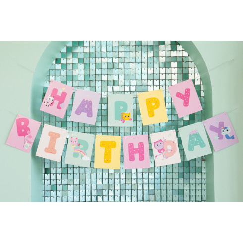 Happy Birthday szülinapi banner – Gabby’s Dollhouse, 180x15 cm