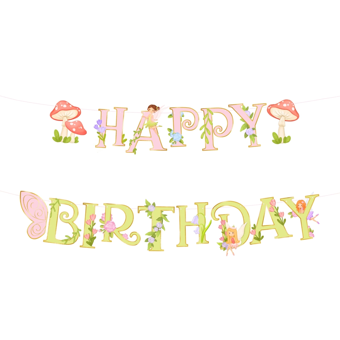 Narodeninový banner Happy Birthday Víly 210x22 cm