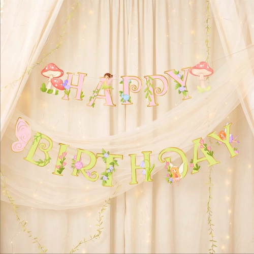 Narodeninový banner Happy Birthday Víly 210x22 cm