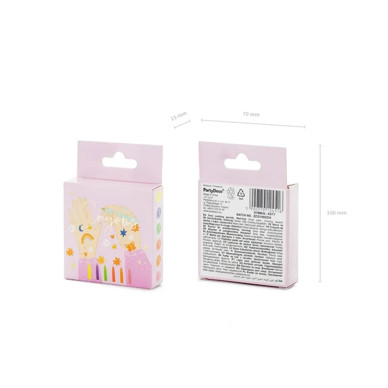 Creioane neon pentru față – set de 6 culori pentru pictarea copiilor