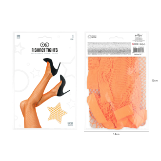 Neon narancssárga hálós harisnya diszkóbuliba
