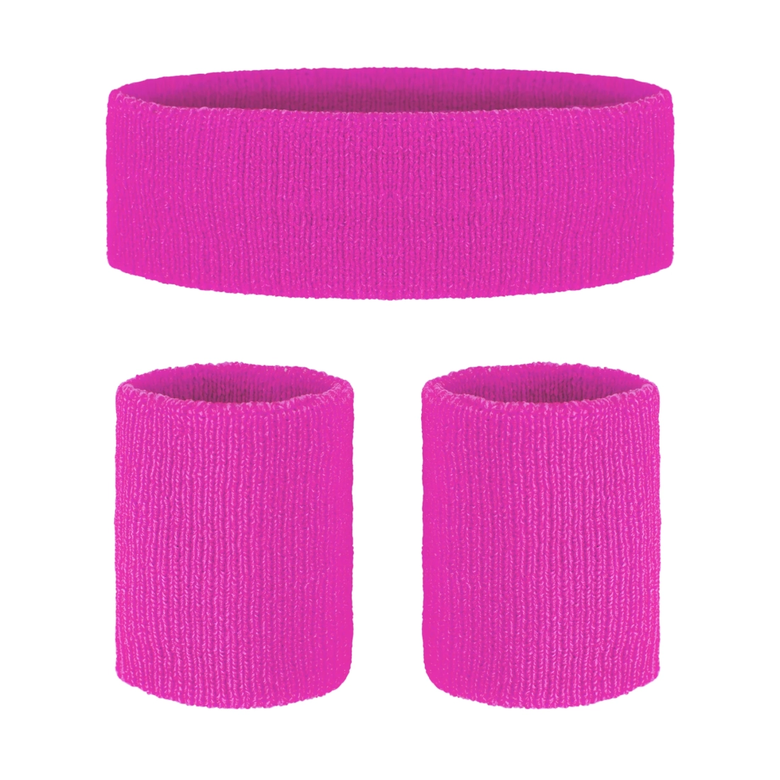 Neonski ružičasti sportski set znojnica i trake za glavu za zabave