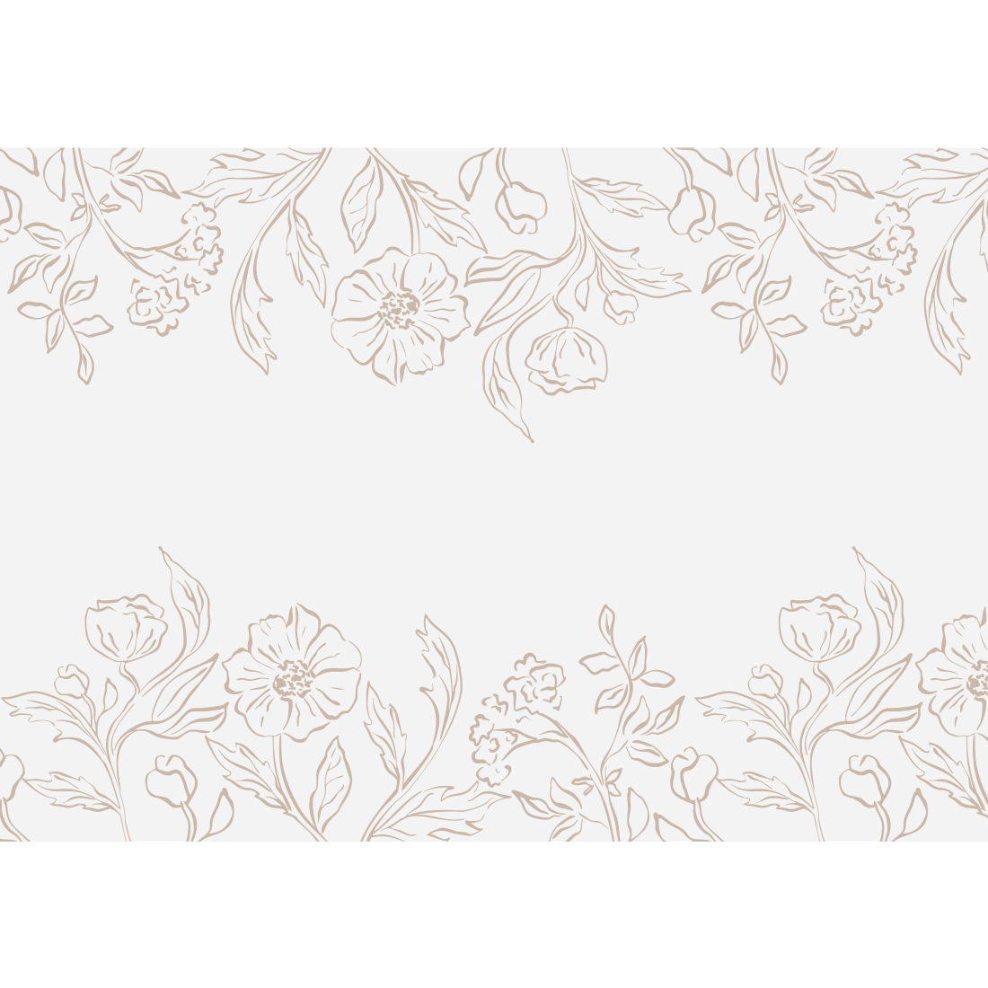 Traversă de masă florală din material nețesut, crem‑bej, 40 × 500 cm