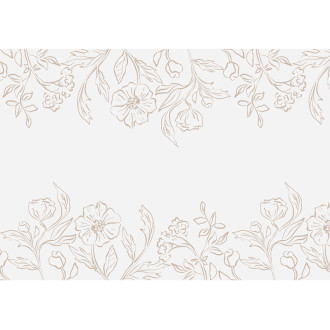 Netkaný florálny stolový behúň krémovo‑béžový 40 × 500 cm