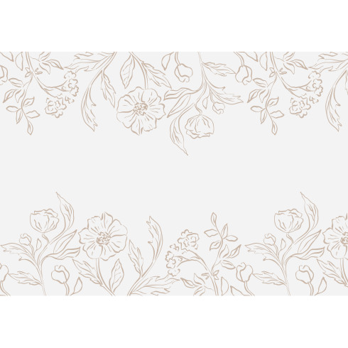 Netkaný florálny stolový behúň krémovo‑béžový 40 × 500 cm