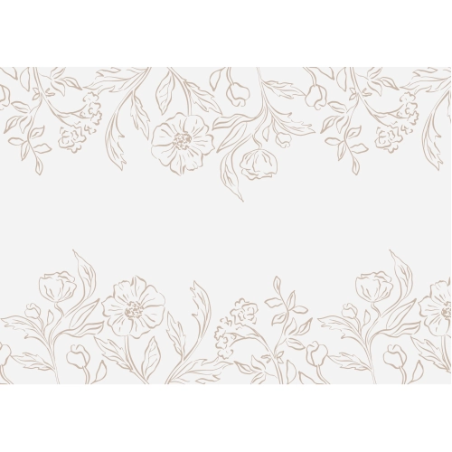 Traversă de masă florală din material nețesut, crem‑bej, 40 × 500 cm