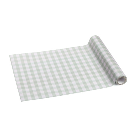 Nekrčen namizni prt iz netkanega blaga, mrežasti žajbljev odtenek, 40 × 500 cm