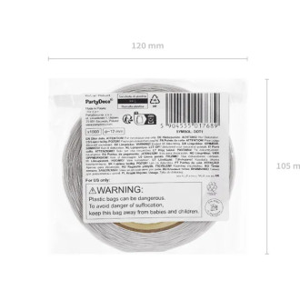 Dvosmerne lepilne pikice za balone, prozorne, 12 mm, 1000 kos