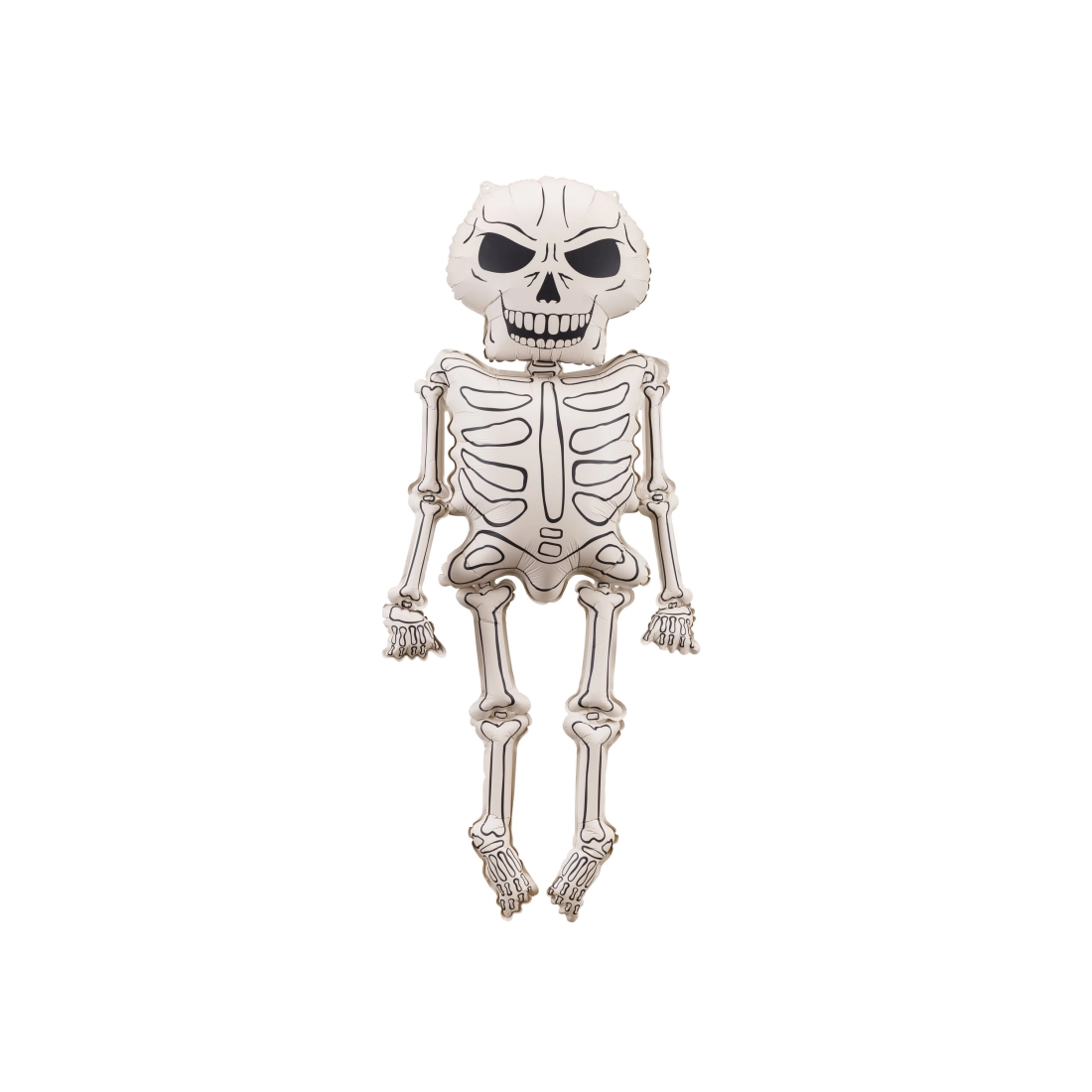 Óriási fólia lufi Csontváz XXL 129 cm – krém-fekete Halloweenre