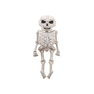 Óriási fólia lufi Csontváz XXL 129 cm – krém-fekete Halloweenre