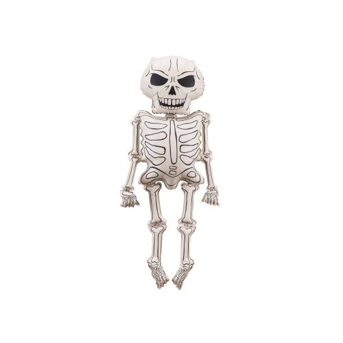 Balon folie uriaș Schemă osoasă XXL 129 cm – crem-negru pentru Halloween