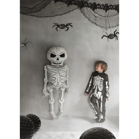 Ogromen folijski balon Kostum XXL 129 cm – kremno-črn za noč čarovnic