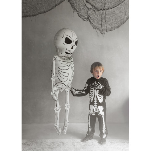 Ogromen folijski balon Kostum XXL 129 cm – kremno-črn za noč čarovnic