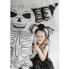 Óriási fólia lufi Csontváz XXL 129 cm – krém-fekete Halloweenre