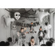 Óriási fólia lufi Csontváz XXL 129 cm – krém-fekete Halloweenre