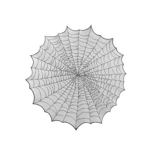 Față de masă rotundă Pavučina, negru-gri, poliester, diametru 124 cm