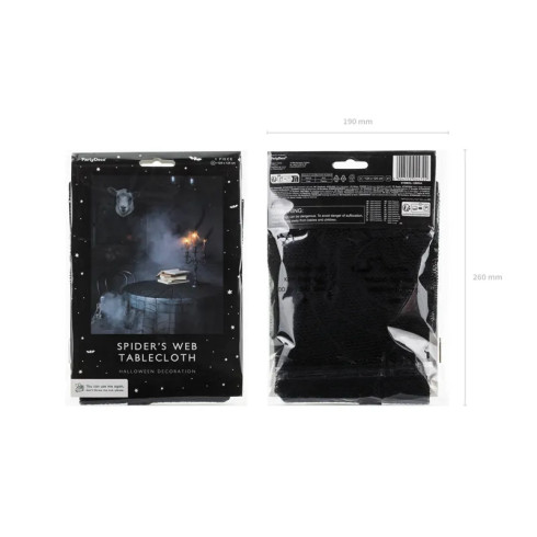 Okrogel prt Pajčevina črno-siv, poliester, premer 124 cm