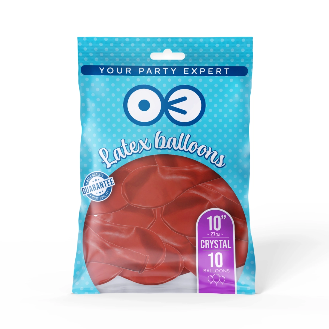 Narancssárga kristály lufik 25 cm – 10 darabos csomag