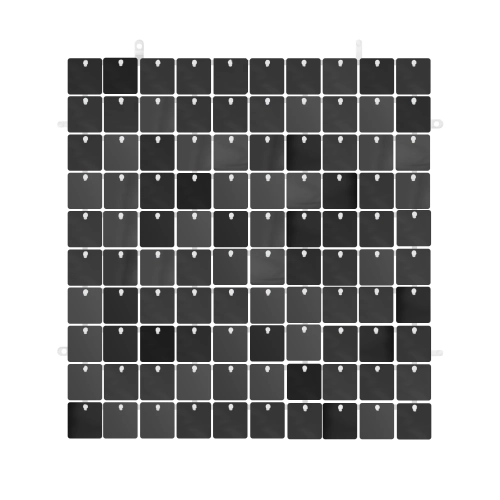 Panou cu paiete pentru perete foto, plastic, 30x30 cm, negru