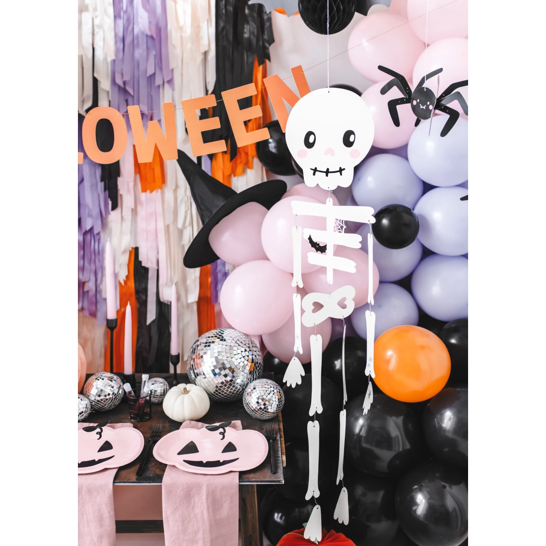 Decorațiune din hârtie, păianjeni negri 27x17 cm – set 5 bucăți, DIY Halloween