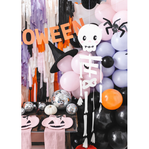 Papír dekoráció fekete pókok 27x17 cm – 5 db-os szett, DIY Halloween