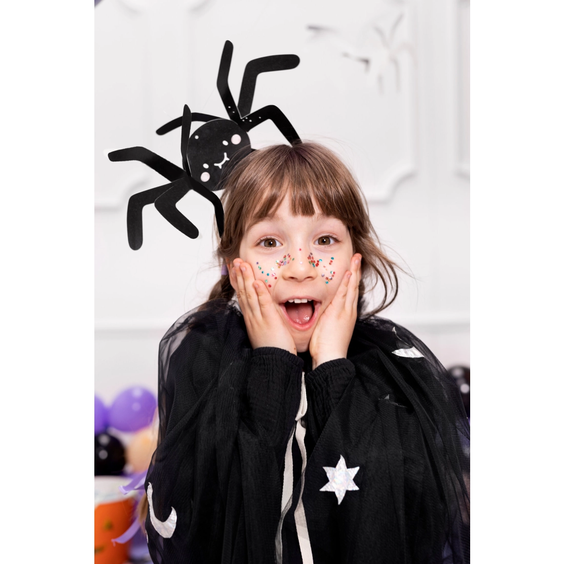 Decorațiune din hârtie, păianjeni negri 27x17 cm – set 5 bucăți, DIY Halloween