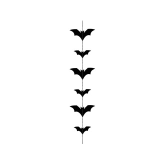 Papirnata girlanda netopirjev črna 1,5 m – dekoracija za noč čarovnic