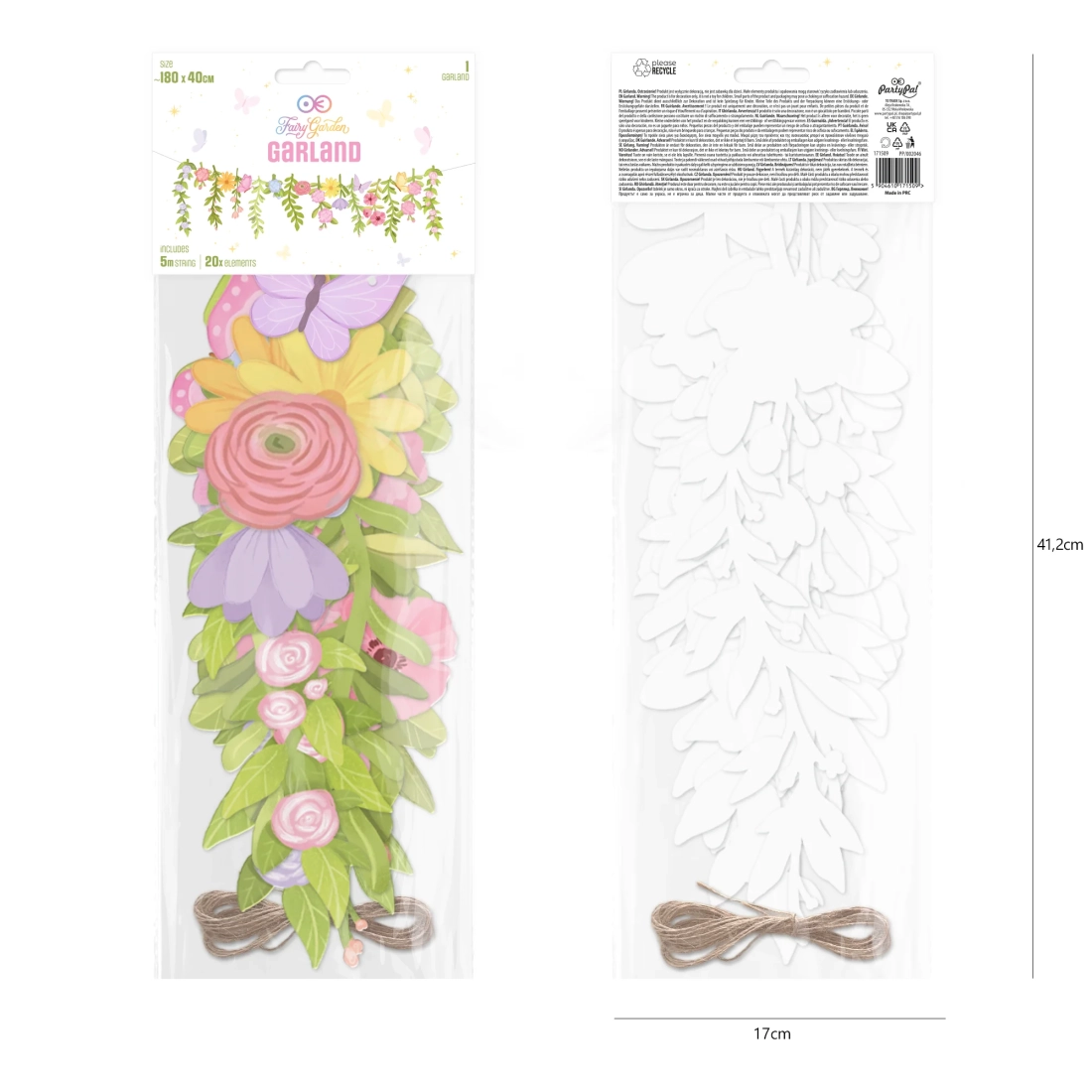 Papierová girlanda Víly 180x40 cm