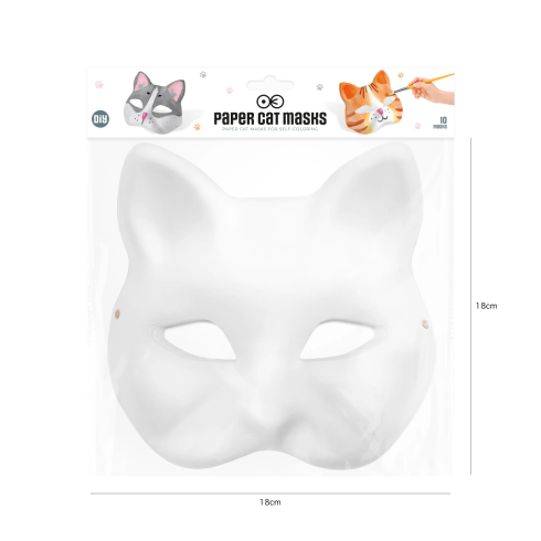 Papirnata maska mačka za zabavo DIY bela