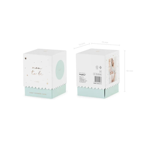 Papír selyemszalag „Mom to Be” – Tiffany világoskék, 75 cm