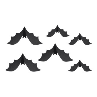 Papirnati črni netopirji za dekoracijo, 6 kosov, 19–29 cm