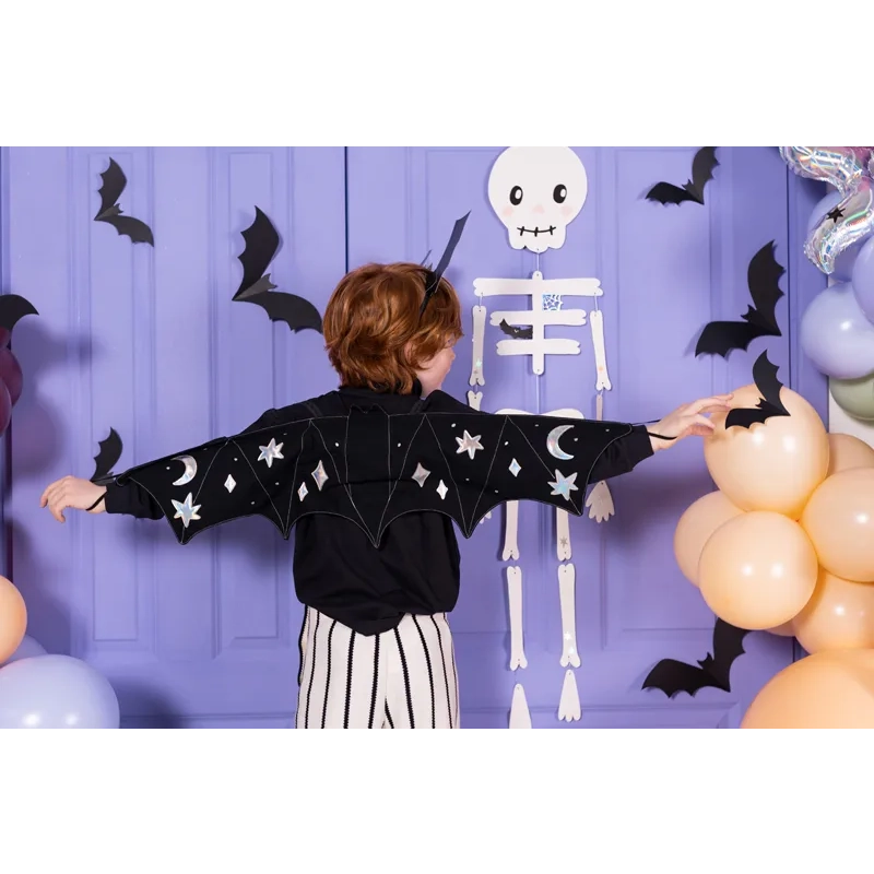 Pipistrelli neri in carta per decorazione, 6 pz, 19–29 cm