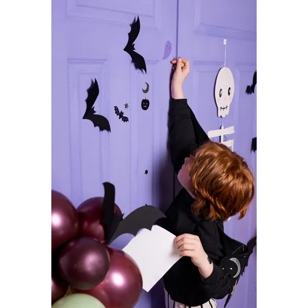 Pipistrelli neri in carta per decorazione, 6 pz, 19–29 cm