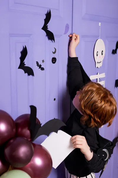 Papirnati črni netopirji za dekoracijo, 6 kosov, 19–29 cm