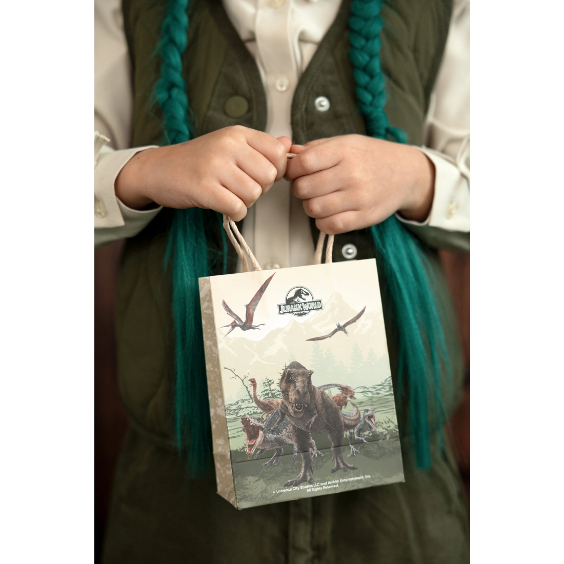 Jurassic World zöld papír ajándéktasakok, 6 db
