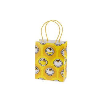 Pungi de cadou din hârtie Minions galbene, 6 buc.
